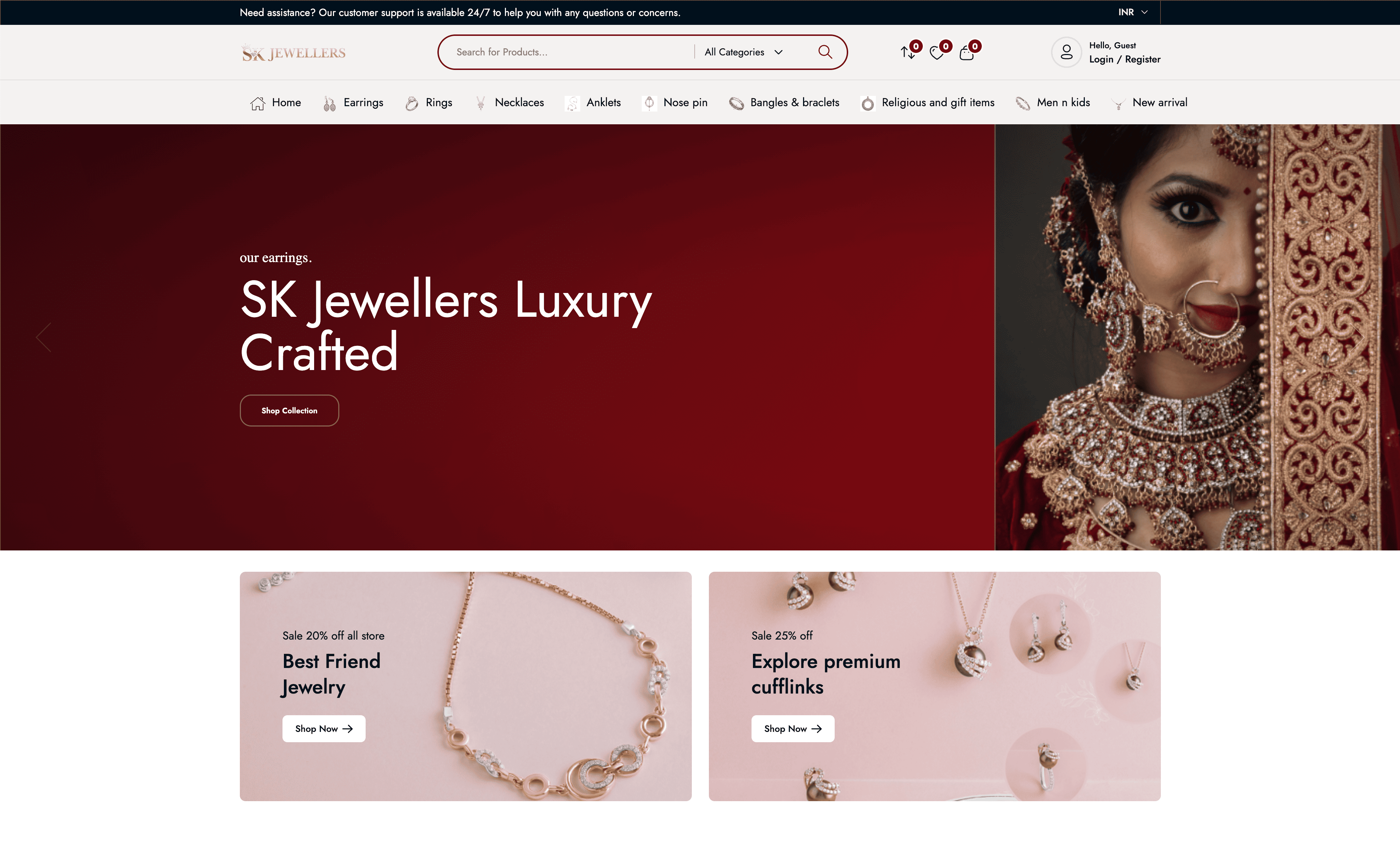 Traditional & Modern Jewelry eCommerce Store screenshot